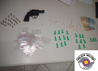 Cerqueira César: Flagrante de tráfico de drogas e porte ilegal de arma