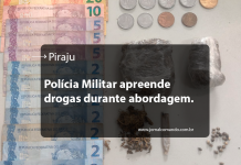 EM PIRAJÚ, POLÍCIA MILITAR APREENDE DROGAS DURANTE ABORDAGEM
