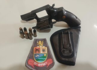 POLÍCIA MILITAR SURPREENDE HOMEM COM ARMA DE FOGO E MUNIÇÕES EM SARUTAIÁ