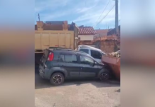 Motorista fica ferida após caminhão basculante perder o freio e bater em carros no interior de SP