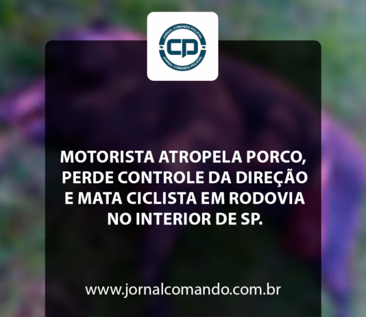 Motorista atropela porco, perde controle da direção e mata ciclista em rodovia no interior de SP