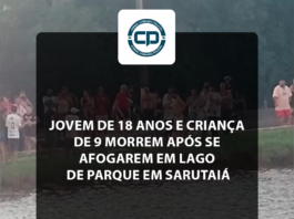 Jovem de 18 anos e criança de 9 morrem após se afogarem em lago de parque em Sarutaiá