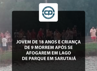 Jovem de 18 anos e criança de 9 morrem após se afogarem em lago de parque em Sarutaiá
