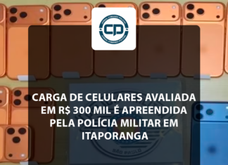 Carga de celulares avaliada em R$ 300 mil é apreendida pela Polícia Militar em Itaporanga